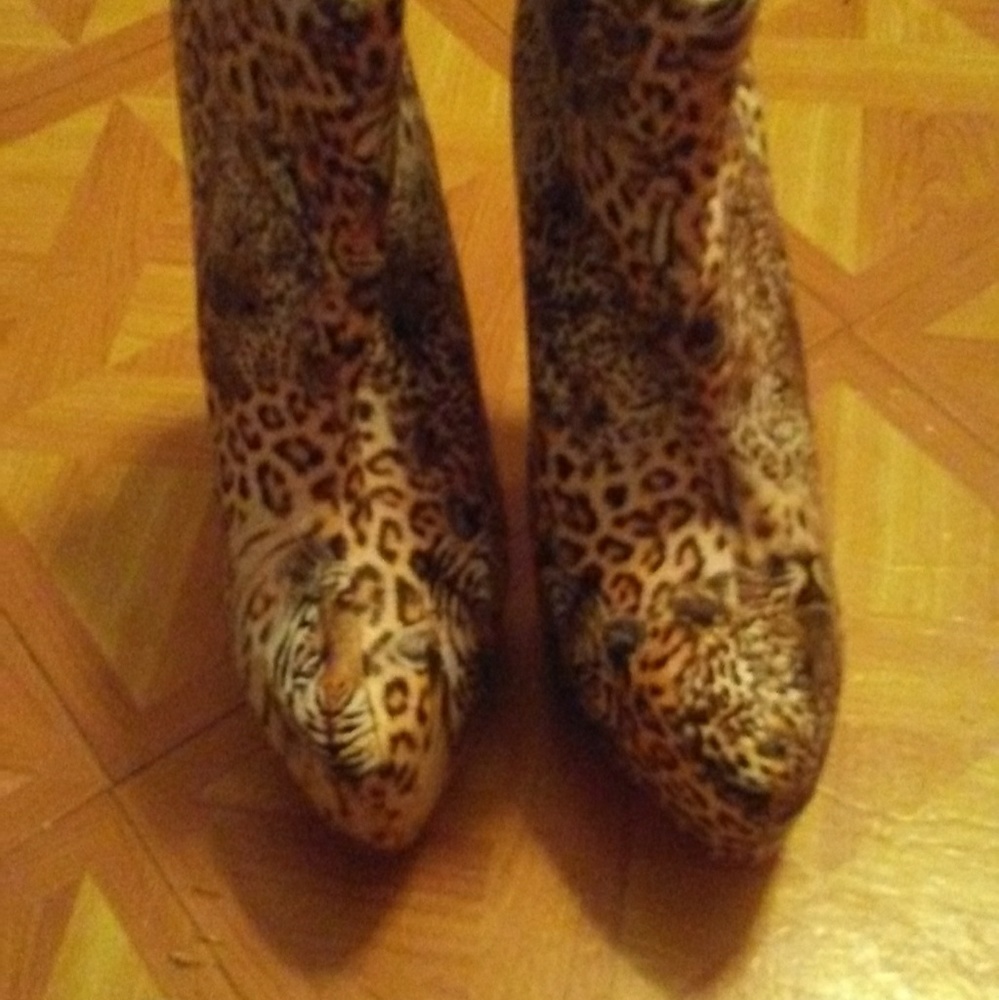 Animal print boots